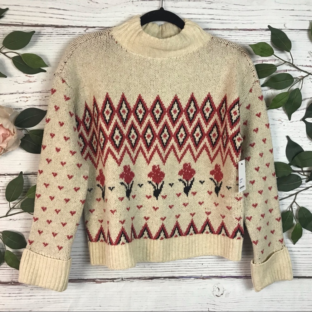 Lauren Lane Size Small Sonoma Floral Isle Sweater Print Soft NWT